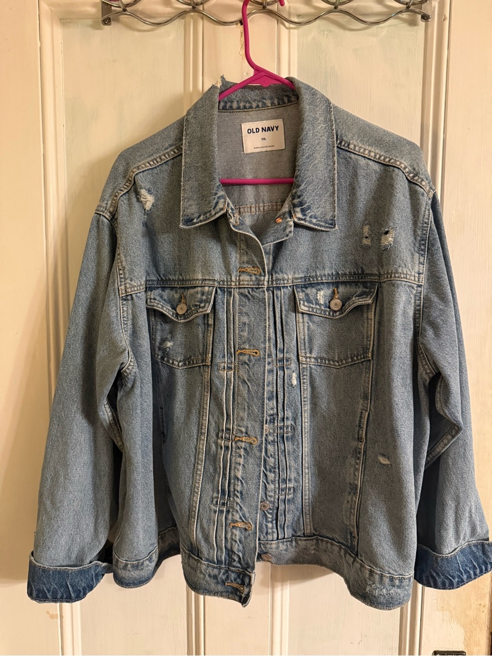 Old Navy Light Wash Distressed Denim Jacket
